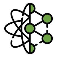 atom molekyl ikon Färg översikt vektor