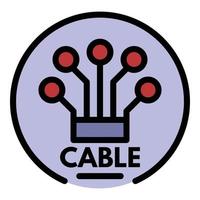 Logo Kabel Symbol Farbe Umriss Vektor