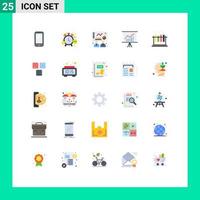 25 universelle flache Farben für Web- und mobile Anwendungen Labor Bürozeit Treffen Diagramm editierbare Vektordesign-Elemente vektor