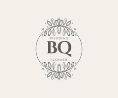 bq initialer brev bröllop monogram logotyper samling, hand dragen modern minimalistisk och blommig mallar för inbjudan kort, spara de datum, elegant identitet för restaurang, boutique, Kafé i vektor