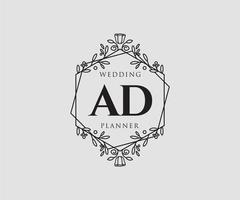 ad initialer brev bröllop monogram logotyper samling, hand dragen modern minimalistisk och blommig mallar för inbjudan kort, spara de datum, elegant identitet för restaurang, boutique, Kafé i vektor