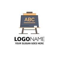 inlärning lärare ABC styrelse företag logotyp mall platt Färg vektor