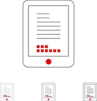 mobile codierungshardwarezelle fetter und dünner schwarzer liniensymbolsatz vektor