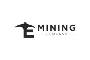 Buchstabe e Mining Logo Symbol Design Vorlage Vektor Illustration