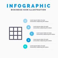 utfodra Galleri Instagram uppsättningar linje ikon med 5 steg presentation infographics bakgrund vektor