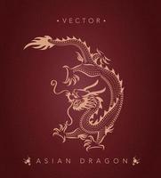 asiatischer Drache chinesisches Drachentotemmuster vektor