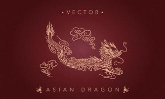 asiatisk drake kinesisk drake totem mönster vektor