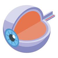 Isometrischer Vektor des Augapfelwahrnehmungssymbols. visuelles Gedächtnis