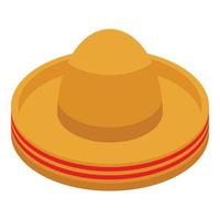 mexikanischer Hut Symbol isometrischer Vektor. fröhlicher Kegel vektor