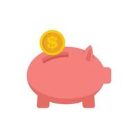 Geld Sparschwein Symbol flach isoliert Vektor