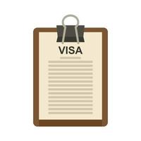 Visa-Kontrollsymbol flach isolierter Vektor