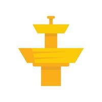 goldener trinkbrunnen symbol flacher isolierter vektor