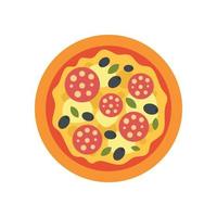 olive italienische pizza symbol flach isoliert vektor