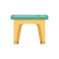 plast rygglösa stol ikon platt isolerat vektor