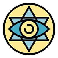 Auge Alchemie Emblem Symbol Farbe Umriss Vektor