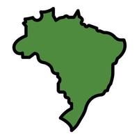 Brasilien Karte Symbol Farbe Umriss Vektor