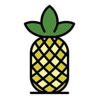 Ananas-Symbol Farbumrissvektor vektor