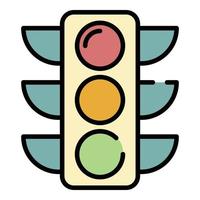 trafik lampor ikon Färg översikt vektor
