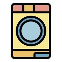tvätta maskin ikon Färg översikt vektor