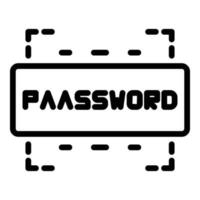 Passwort-Login-Symbol Umrissvektor. Internet verifizieren vektor