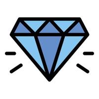 Diamant-Stein-Symbol Farbumrissvektor vektor