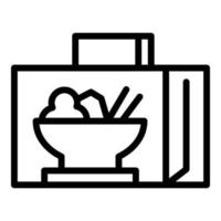 Symbol Umrissvektor für die Lieferung von Lebensmitteln. Onlinebestellung vektor