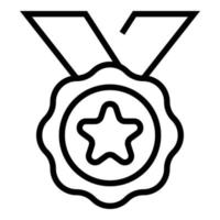 emblem högtalare medalj ikon översikt vektor. personal plattform vektor