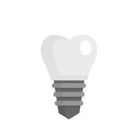 Implantat Zahn Symbol flach isoliert Vektor