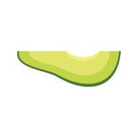 Avocado-Stück-Symbol flach isolierter Vektor