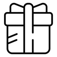 glücklicher Geschenkbox-Symbol-Umrissvektor. Geburtstagsgeschenk vektor