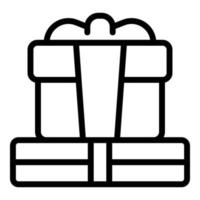 Giftbox-Symbol Umrissvektor. Schleife vorhanden vektor