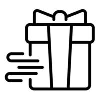 Weihnachtsgeschenkbox Symbol Umrissvektor. Geburtstagsgeschenk vektor