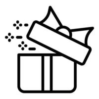 Öffnen Sie den Geschenkbox-Symbolumrissvektor. Geschenkbox vorhanden vektor