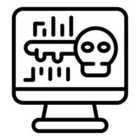 Hacker-Betrug-Icon-Umrissvektor. Systemsperre vektor