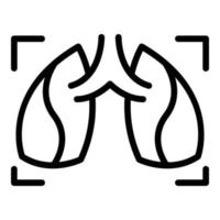 Lungenfluorographie-Symbol Umrissvektor. Patienten Röntgen vektor