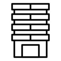 bostads- flervånings- ikon översikt vektor. stad blockera vektor