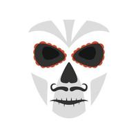 död- mexikansk mask ikon platt isolerat vektor