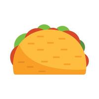 mexikansk taco ikon platt isolerat vektor