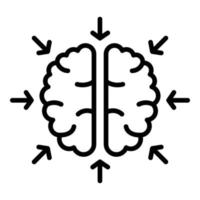 Umrissvektor für kognitive Gehirnsymbole. visuell sensorisch vektor