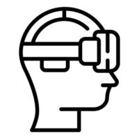VR-Kino-Headset-Symbol Umrissvektor. digitale Realität vektor