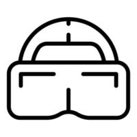 VR-Headset-Symbol Umrissvektor. virtuelle Plattform vektor