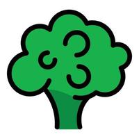 naturlig broccoli ikon Färg översikt vektor