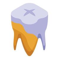 isometrischer Vektor des gelben Zahnaufhellungssymbols. zahnärztliche Zähne