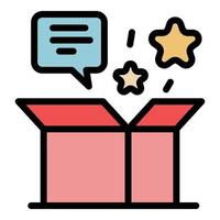 Geschenk-Manager Box Symbol Farbe Umriss Vektor