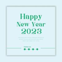 Lycklig ny år 2023 text typografi design affisch mall vektor