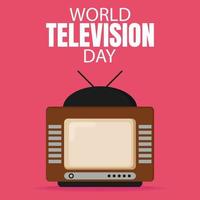 Illustrationsvektorgrafik des Röhrenfernsehers mit zwei Antennen, perfekt für internationalen Tag, Weltfernsehtag, Feiern, Grußkarte usw. vektor