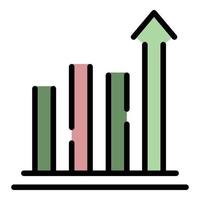 Erfolgsdiagramm Diagrammsymbol Farbumrissvektor vektor