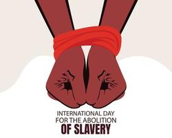 Illustrationsvektorgrafik eines Paares Hände, die durch ein Seil gebunden sind, perfekt für den internationalen Tag, die Abschaffung der Sklaverei, Feiern, Grußkarten usw. vektor
