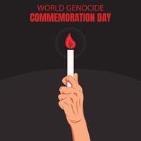 Illustrationsvektorgrafik der Hand, die eine brennende Kerze hält, perfekt für internationalen Tag, Weltvölkermord-Gedenktag, Feiern, Grußkarte usw. vektor