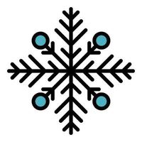 Frost Schneeflocke Symbol Farbe Umriss Vektor